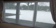 white and charcoal panel screens for bi fold patio and french doors