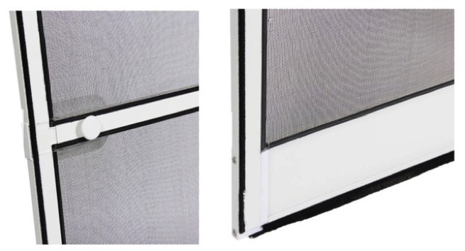 aluminium flyscreen door detail handle and brush make it practical