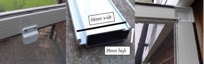Flyscreen door detail of the aluminium profile used