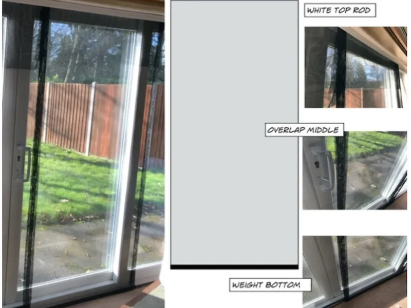Panel fly screen fitted to a sliding patio door