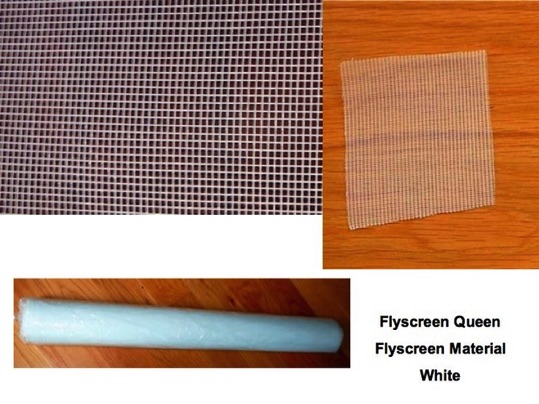 White flyscreen material for doors and windows